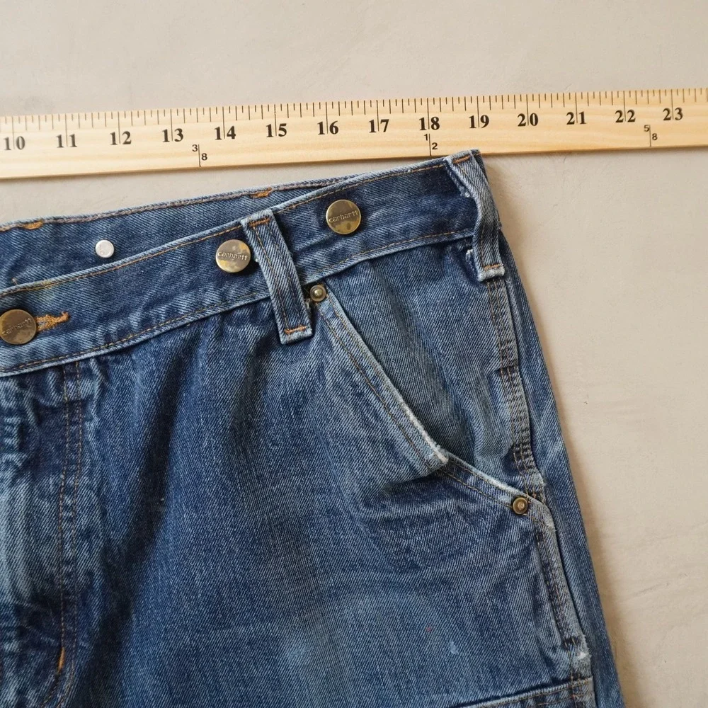 Carhartt Double Knee Jeans 38x32 Mens Blue Relaxed Fit Work Pants Denim